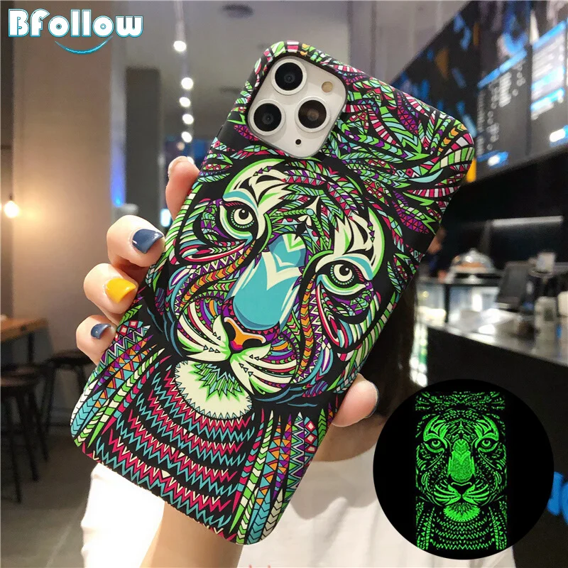 

Bfollow Pattern Noctilucent Case For iPhone 11 Pro Max Luminous Case Soft Silicone For iPhone X XS Max XR 7 8 6 6S Plus Cover