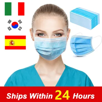 

In Stock 100Pcs Disposable Mask 3 Layer Face Mouth Masks Safety Protective Masks Dustproof to Prevention Germs Fast Shipping