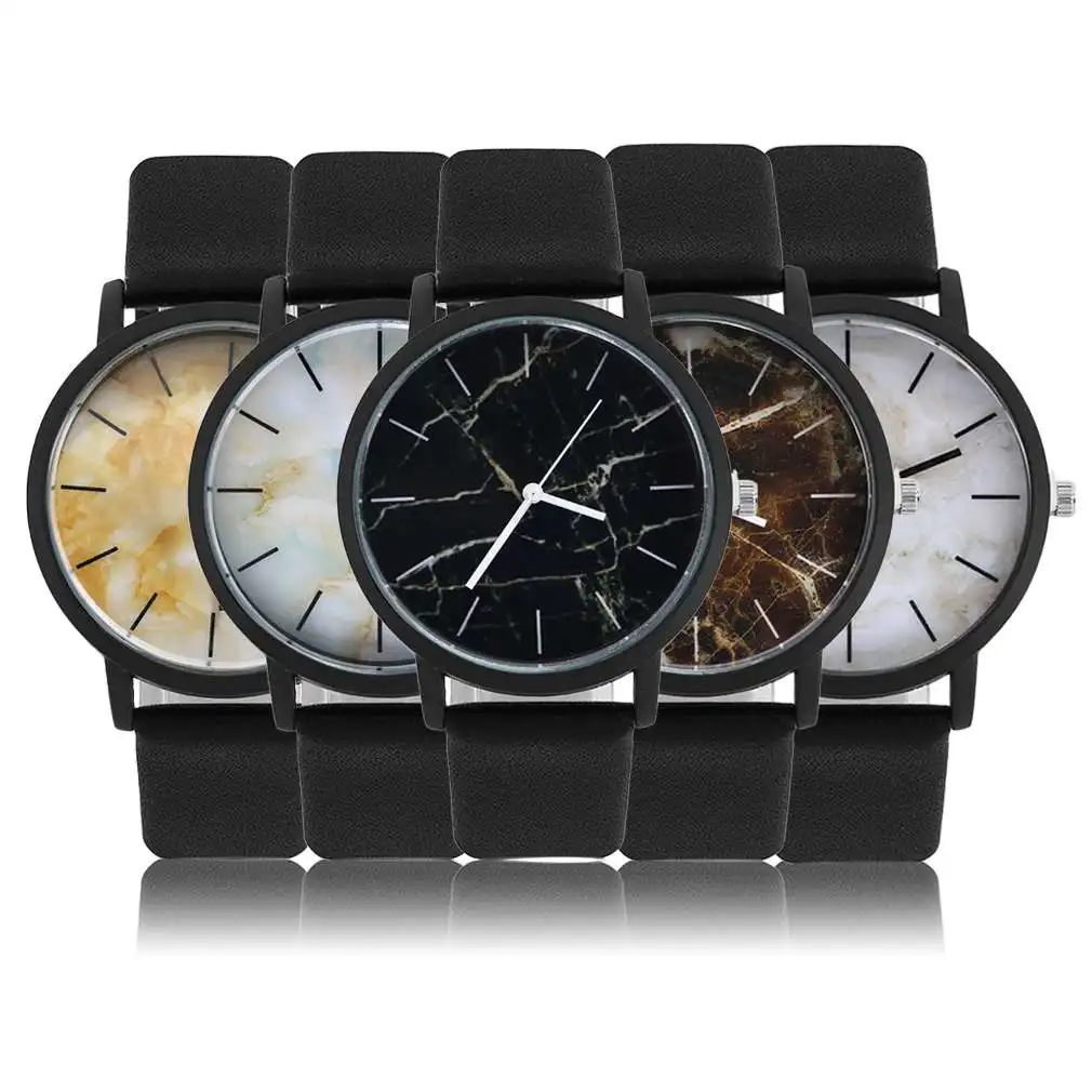 

Men Women Unisex Fashionable Design Retro Leather Strap Wrist Watches Vintage Marbling Pattern Quartz Wrist Watch relogio