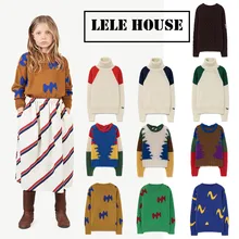 Предпродажа, осень, LELEHOUSE-TAO, Свитера для маленьких девочек, одежда с длинными рукавами для маленьких мальчиков, Рождественский свитер, детский пуловер, свитер