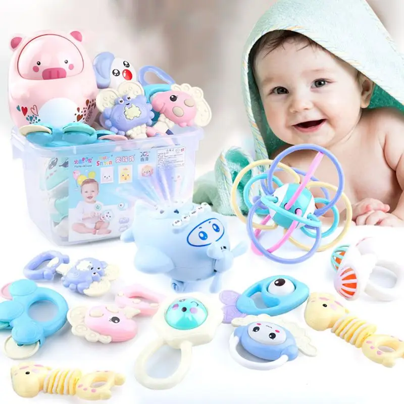 Младенческая Погремушка-прорезыватель для зубов Grab Spin Kid BPA Free детская погремушка-прорезатель для зубов набор игрушек