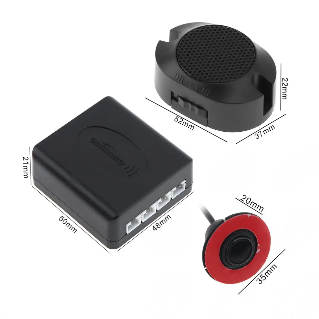 4pcs Black/Silver/White 16.5mm Car Original Flat Parking Sensor Car Video Parking Sensor Reverse Backup Radar Sound Buzzer Alarm