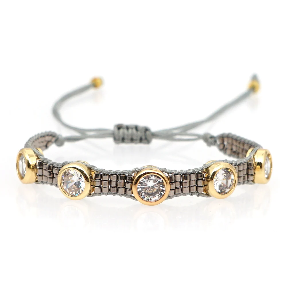 Bracelet Jewelry Go2boho Miyuki For Women Hematite Beaded Evil Eye Rhinestone Adjustable bracelet jewelry leather bracelets