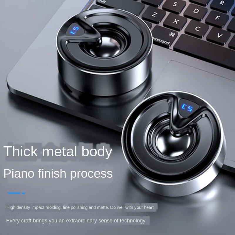 Беспроводной Bluetooth динамик с сабвуфером Круглый мини высокой точности