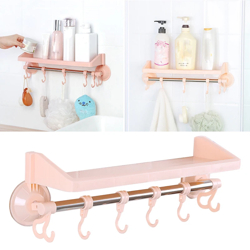 Wall Shelf 4 Color Home Bathroom Furniture Storage Rack Practical Plastic Household Gadget Convenient Durable Holder