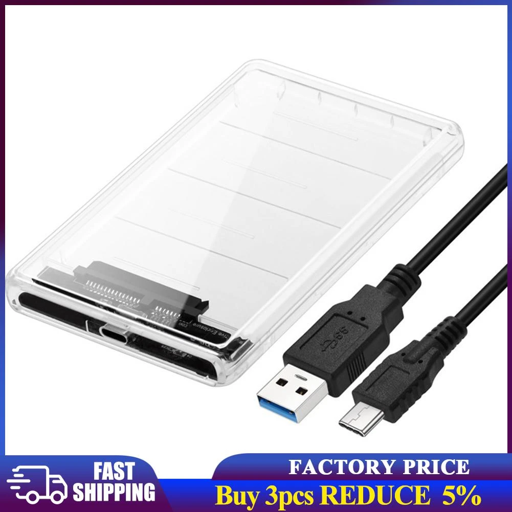 mobile hard disk box 2.5 inch HDD case Transparent Hard Disk Case USB3.1 Gen2 10gbps Type-C to SATA HD Hard Disk SSD hard drive Mobile Enclosure Box internal hard disk case