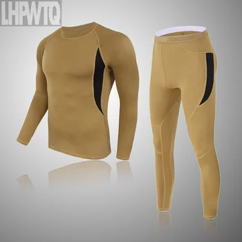 

2020 men's thermal underwear set MMA tactics leggings Solid color costume compress fitness long johns Men Winter Brands Men