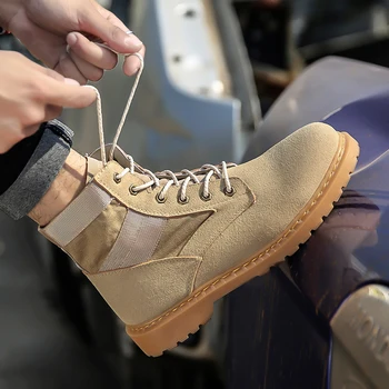 

2020 Spring Men Military Boot Black Breathable Canvas Ultra light Desert Shoes Mens Combat Ankle Tactical Army Boots