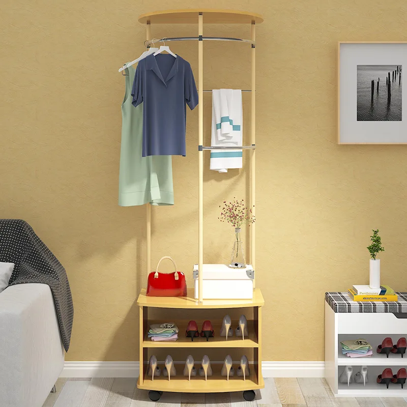 

Simple Fashion Fan-shaped Floor Clothes Tree Clothes Rack Living Room Bedroom Clothes Display Shelf with Open-Clothes Hanger