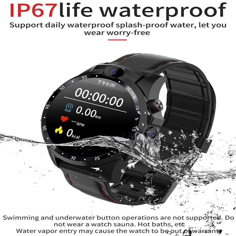 4G Internet access Smart Watch With video 3+32G GPS Heart rate Monitor ECG Blood Pressure IP68 Wrisatband SmartWatch