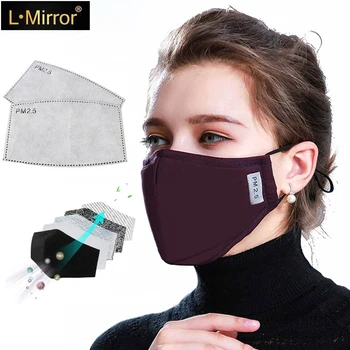

L.Mirror Cotton PM2.5 Mouth Mask Anti-dust Mask Activated Carbon Filter Windproof Mouth-muffle Bacteria Proof Flu Face Masks New