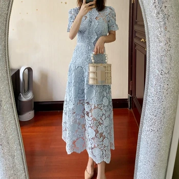 

Lace Dress Ladies High Quality 2020 Light Blue Party Dresses