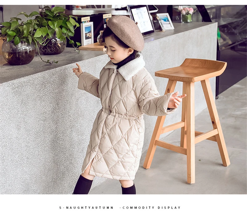 Korean Fashion Teenage Girl Warm Coat Winter Jacket For Girls Cotton-Padded Long Parka Coats Kid Outerwear Snowsuit Teen Clothes