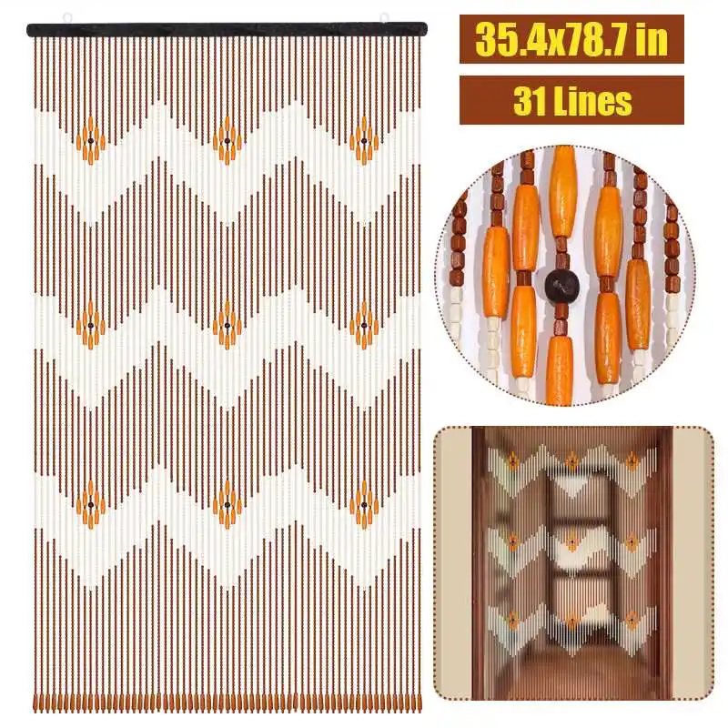 Leguana ancho x alto Cortina de cuentas cortina de cuentas de madera cortina para puerta  menam  aprox 90x200cm 