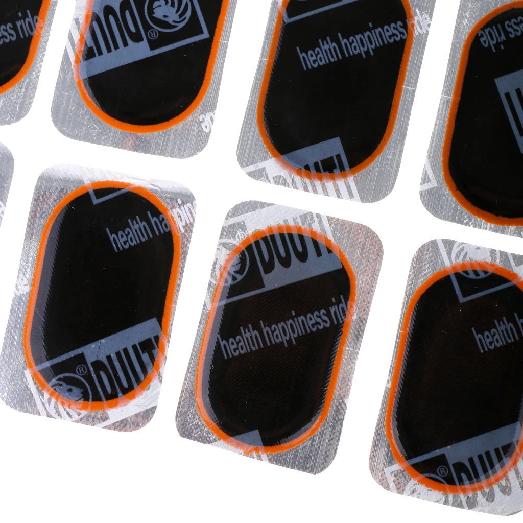 20 x Bicycle Bike Tire Tube Repair Kit Cycle Puncture Glueless Patches Glue Metal Rubber Cotton