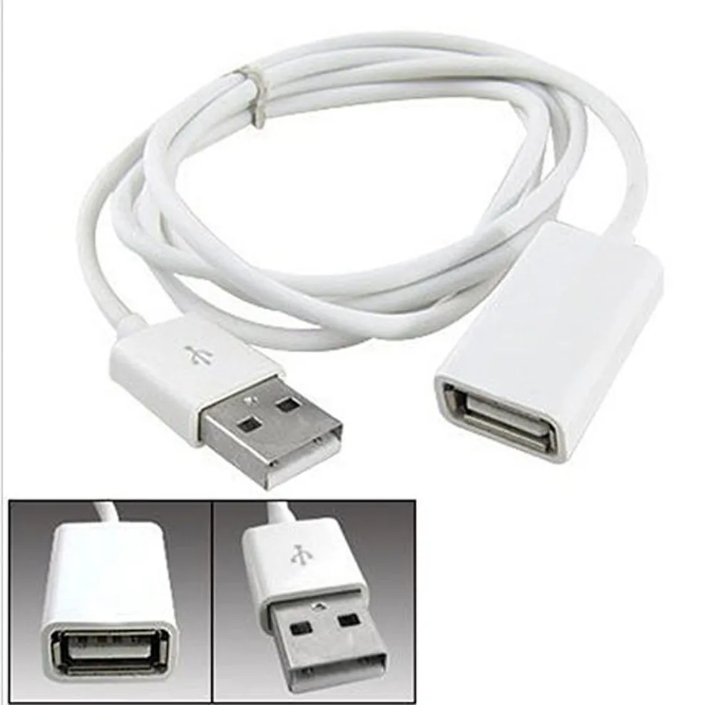 1M White USB 2.0 Male to Female Charging Cable Extension Adapter USB Adapter Male to Female Charging Cable Extension Adapter USB