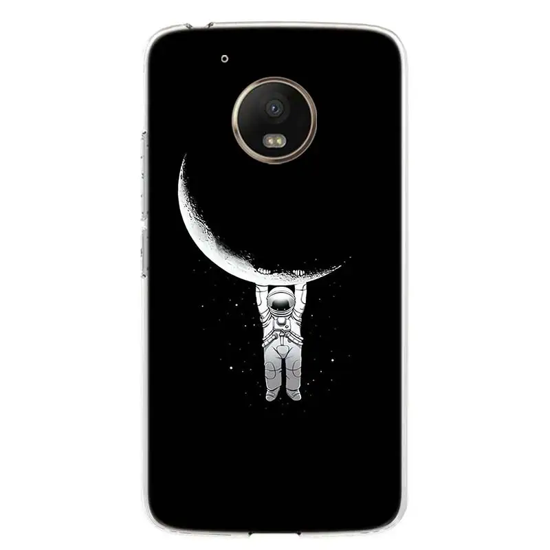 TW050-9 Space Moon Astronaut Cover Phone Case For Motorola Moto G7 G6 G5S G5 E4 Plus G4 E5 Play Power EU Gift Fit Patterned Coque - Цвет: TW050-9