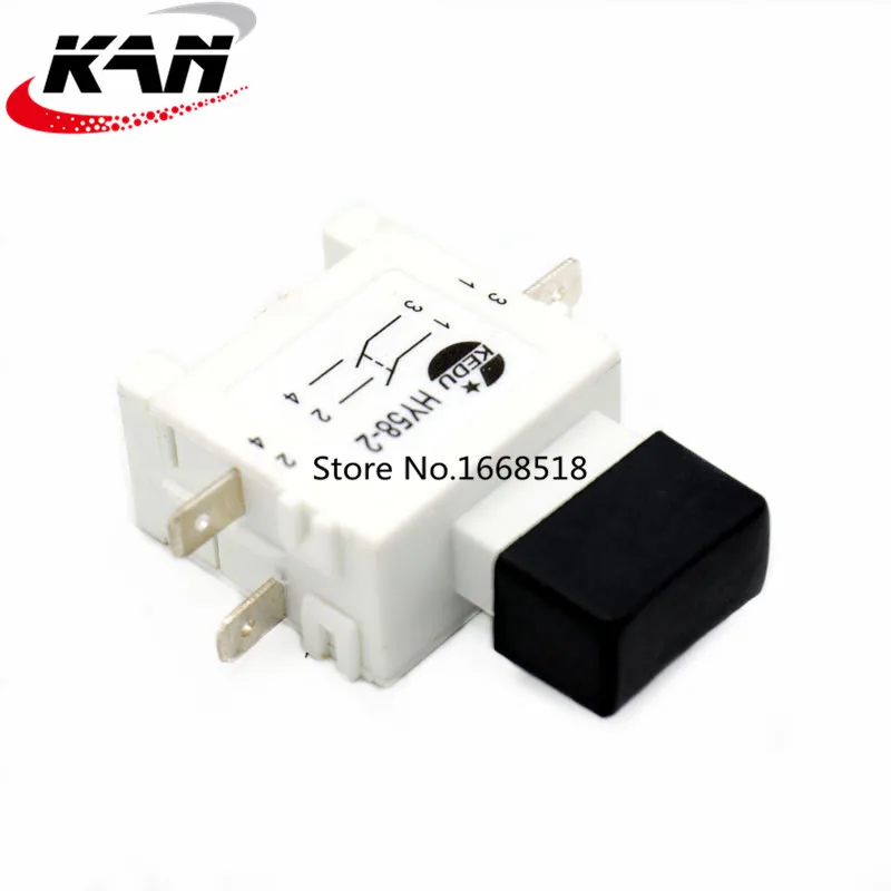 2Pcs4Pins Электрический Мощность инструмент кнопочные выключатели KEDU HY58-2 16/19A 250/127V пылезащищенный замок от триггера Переключатель с тормозом
