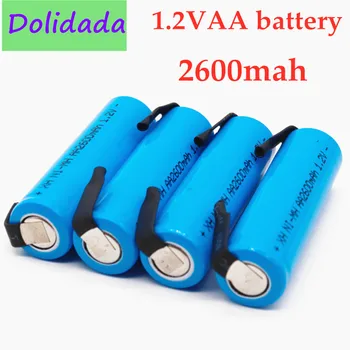 

4 - 20PCS Cell Pack 1.2V AA Battery 2600mAh, 2A Ni-MH, Blue Pin Housing for Philips Electric Shaver, Brus