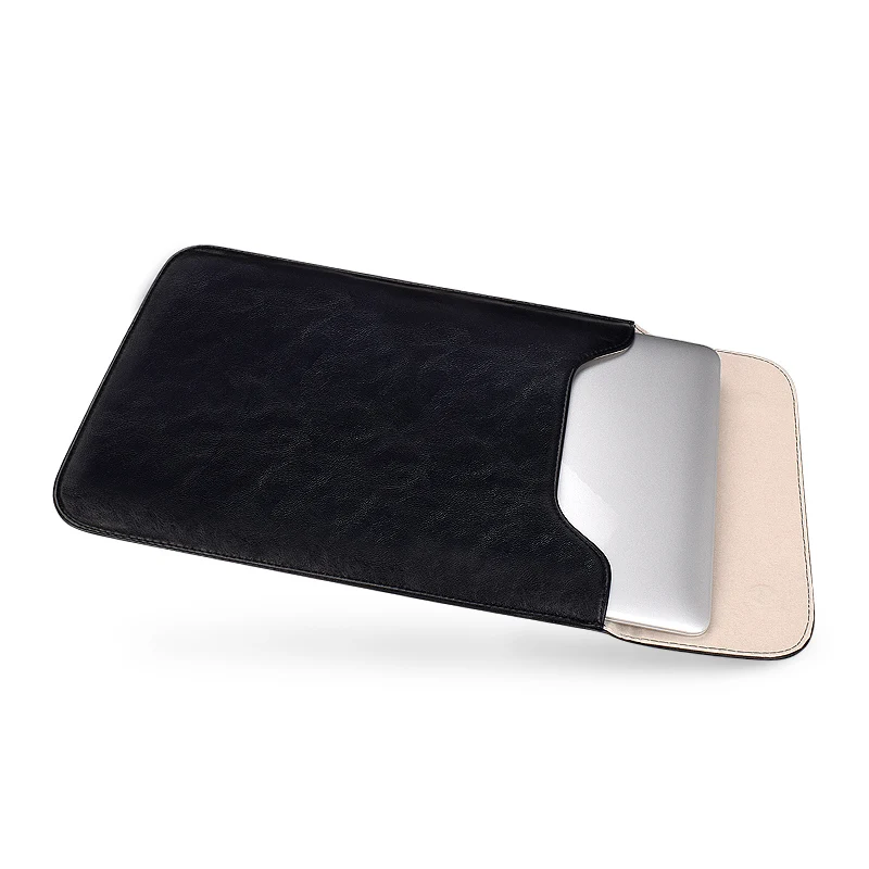 Black Сумка-чехол для ноутбука Macbook Air retina 11,6 дюймов из искусственной кожи, сумка для ноутбука Pro 15,4 дюймов, сумка-портфель - Цвет: Black