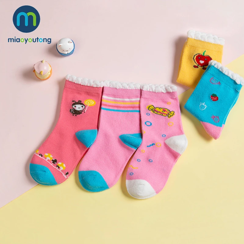 Cotton Cartoon Children Socks 5 Pair Jacquard Cat Unicorn Rabbit for Kids Girl Baby Boy Newborn