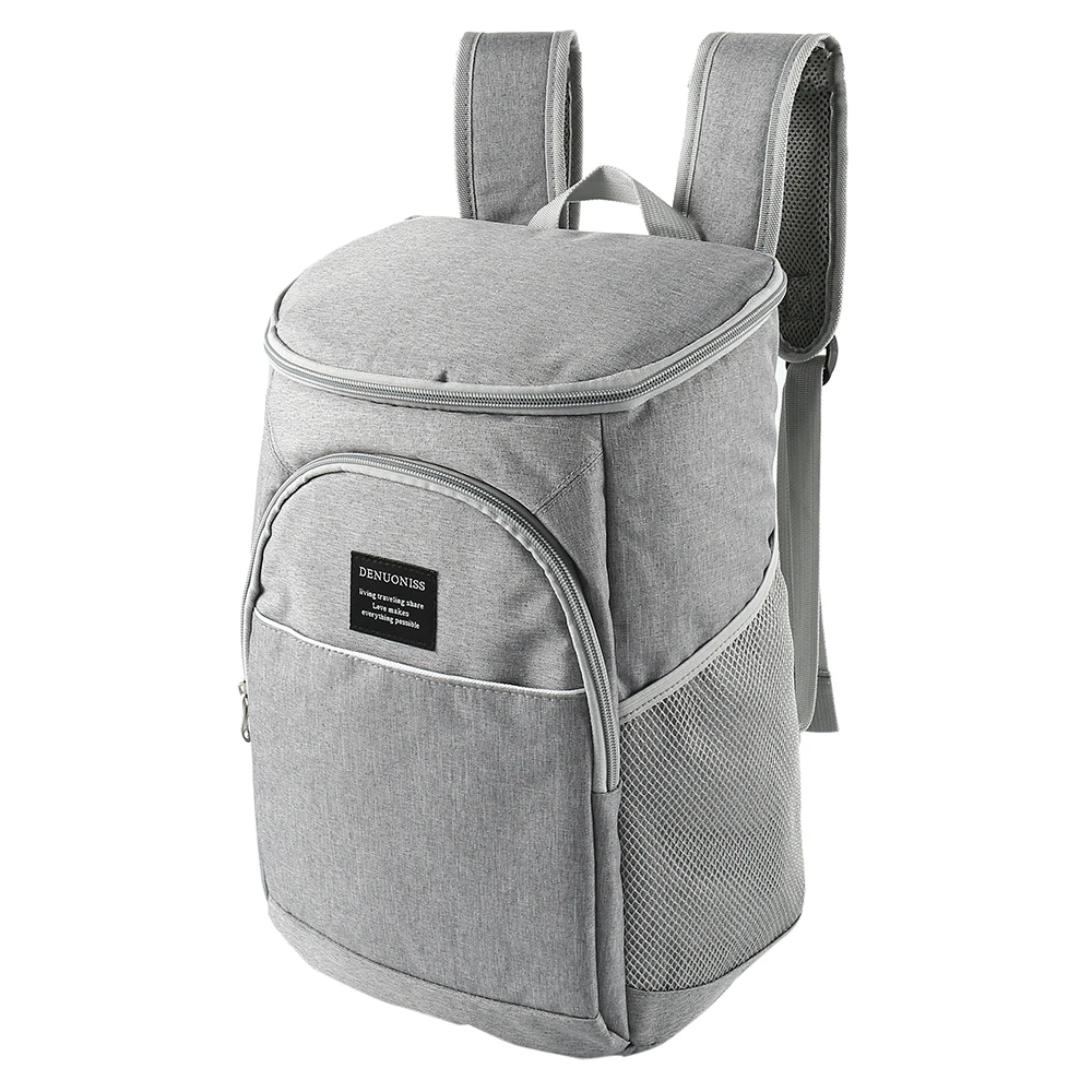 Толстая оксфордская Термосумка для семейного пикника, изолированный рюкзак для еды, большой толстый термоохлаждающий рюкзак, новая сумка через плечо - Цвет: grey