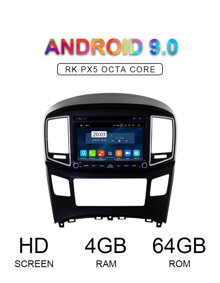 LJHANG 8 дюймов Android 9,0 автомобильный dvd-плеер для HYUNDAI H1 Grand Starex wifi gps Navi 2 Din автомобильный аудио стерео Авто оперативная память 4 Гб