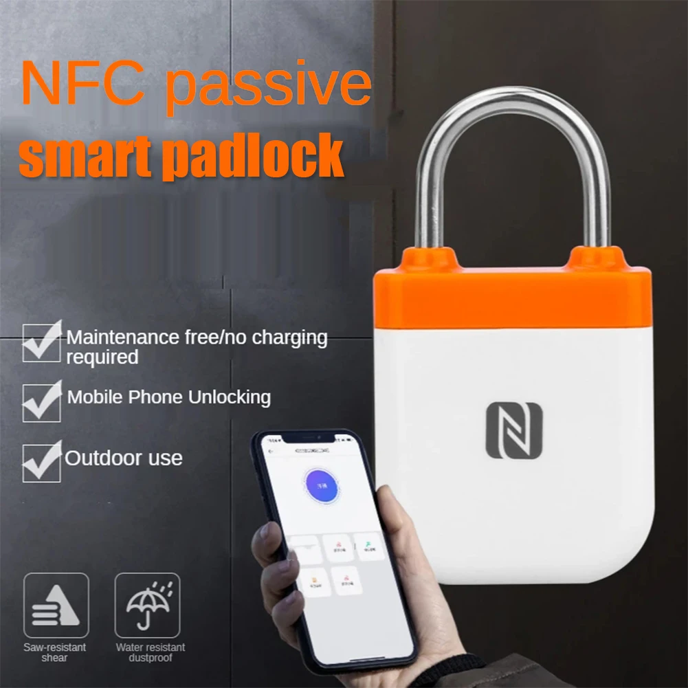 NFC Smart Padlock Bluetooth-compatible Lock Mobile Phone Reverse Power Supply Keyless Card Door for Android | Безопасность и