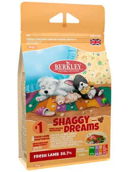 

BERKLEY BERKLEY №1 SHAGGY DREAMS for puppies of small and medium-sized breeds with lamb, vegetables, fruits and berries