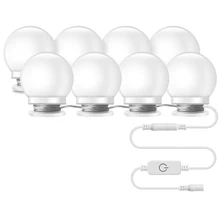 10 шт., косметическое зеркало, косметический светодиодный светильник, лампы, набор, 3 уровня яркости, регулируемый светильник, зеркала для макияжа, косметические лампы, США