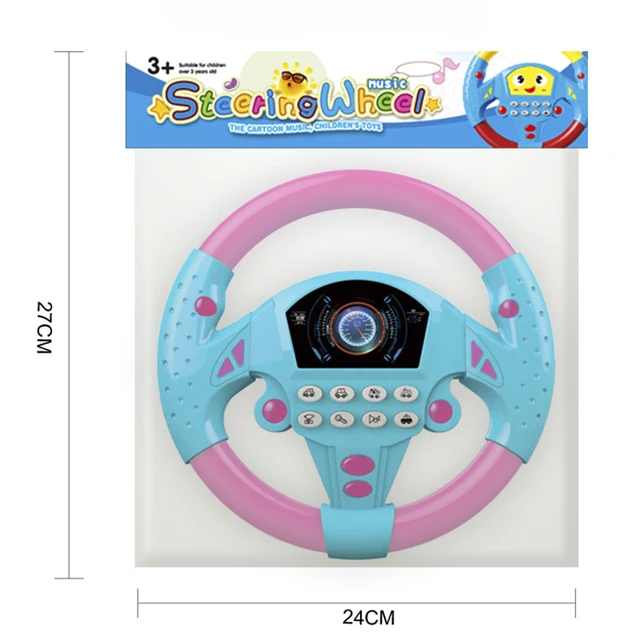 Eletric Simulation Steering Wheel Toy with Light Sound Baby Kids Musical Educational Copilot Stroller Steering Wheel Vocal Toys 6