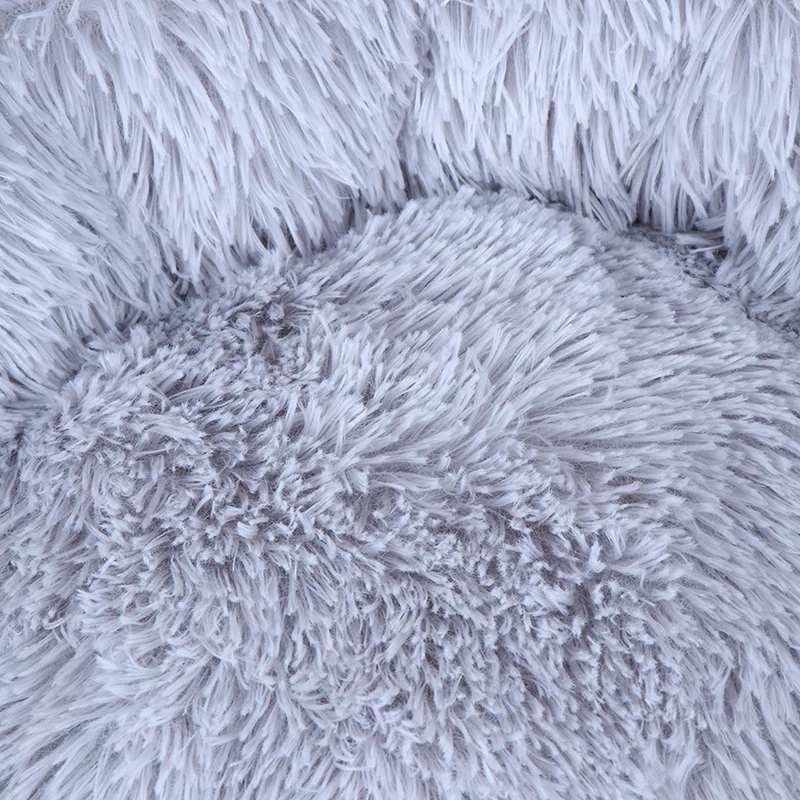 Pet Dog Cat Calming Bed Round Nest Warm Soft Plush Comfortable Sleeping Nest