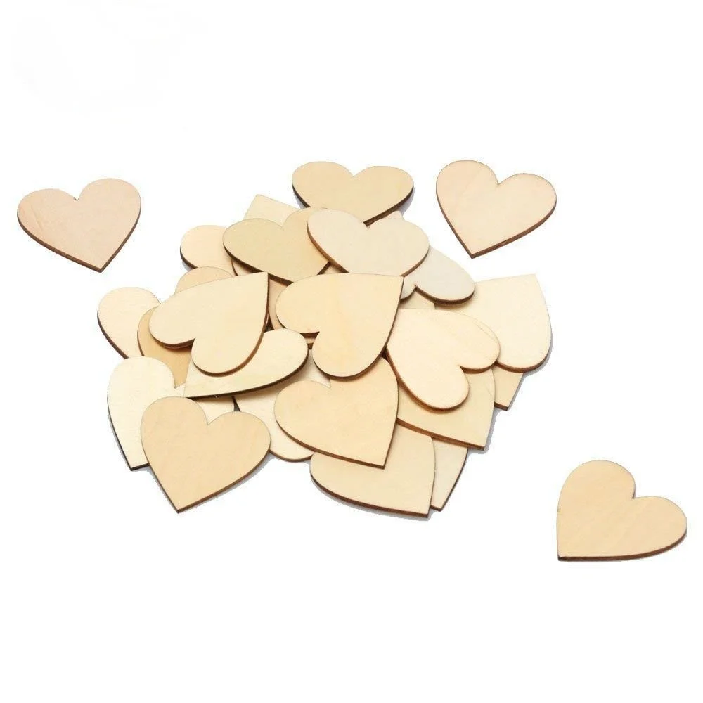 50pcs 20mm Unfinished Wood Heart Shape Cutouts Wooden Heart Dics for  Weddings Plaques Art Craft Card Making and Decoration - AliExpress