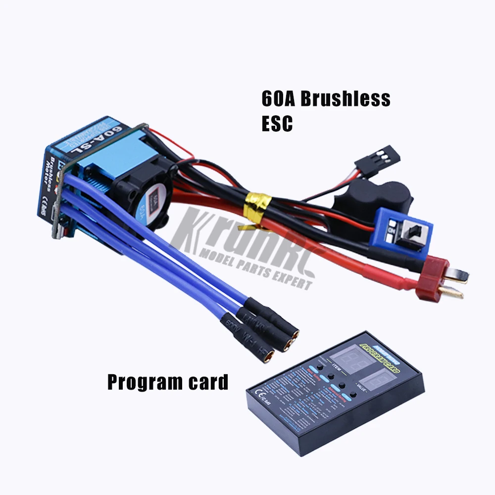 35A/60A/120A сенсорный бесщеточный ESC Регулятор скорости T разъем для 1/8 1/10 1/12 RC автомобиль гусеничный - Цвет: 60A ESC with card
