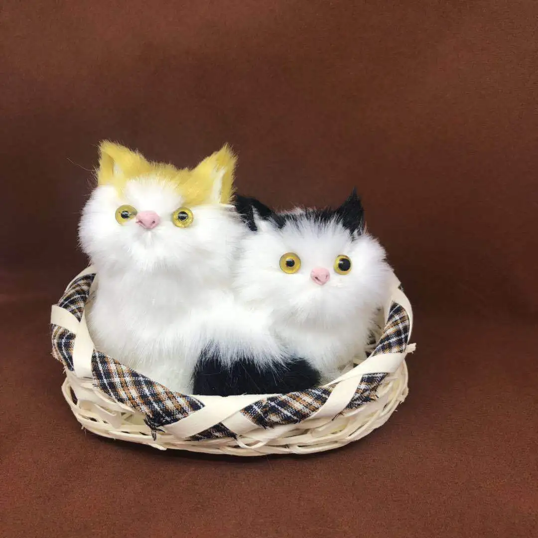 Model Cat Will Call Scenic Area Hot Selling Basket Voice Cat Realistic CHILDREN'S Toy Family Decoration Cute Pet