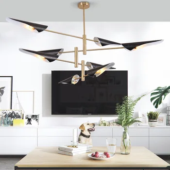 

Postmodern Light Luxury Chandelier Bedroom Dining Room Designer Design Rotating Airplane Chandelier Living Room Atmosphere Home