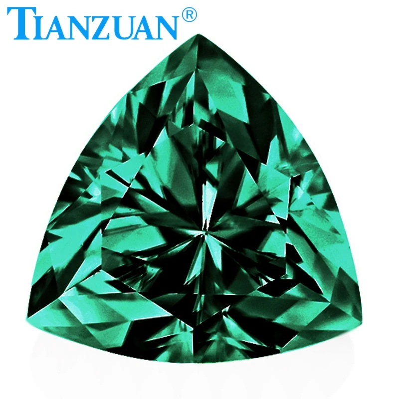 

Green color 5-11mm trangle shape trillion cut Sic material moissanites loose gem stone