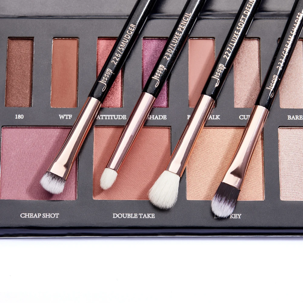 Jessup brush Makeup brush 6pcs Powder Foundation Eyeshadow& 1pc brush cleaner sponge& 1pc Makeup Palette giftbox packing