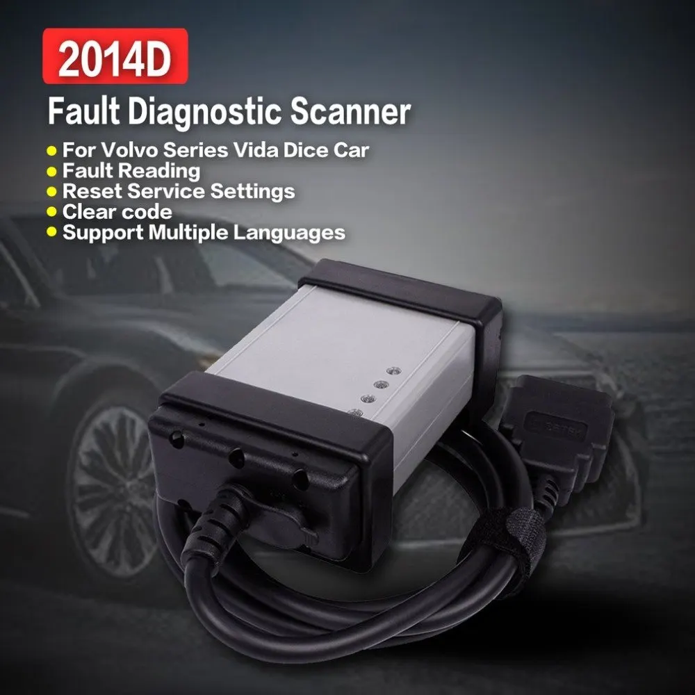 2014D OBD2 OBDII автомобильный двигатель автомобильный диагностический сканер неисправностей инструмент полный чип зеленая доска для Volvo серии Vida кости
