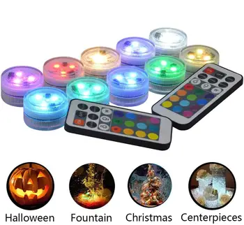 

Remote Control LED Underwater Candle Light Waterproof RGB Color Change Battery IP67 Bulb Night Lights for Fish Tank Decoration