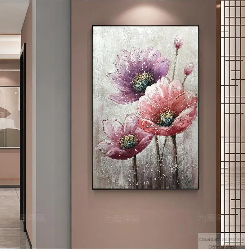 5D Full Square DIY Diamond Painting Cross Stitch Flowers Mosaic Handmade Diamond Embroidery Lotus Home Decor Gift Art Decoration diamond painting diamond painting accessories