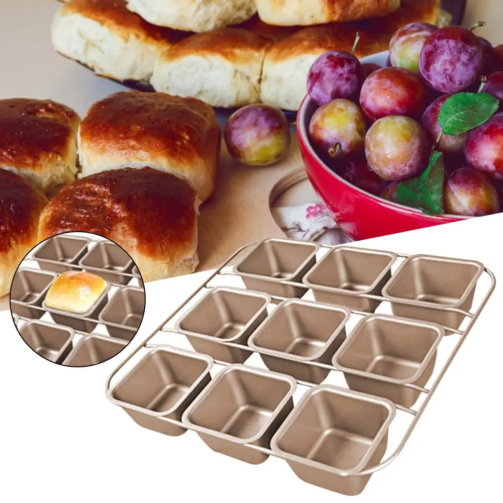 

Bread Baking Mold Heavy Carbon Steel Brownie Cake Pan Non-Stick Square Muffin Bakeware for Oven Baking Kitchen Tool