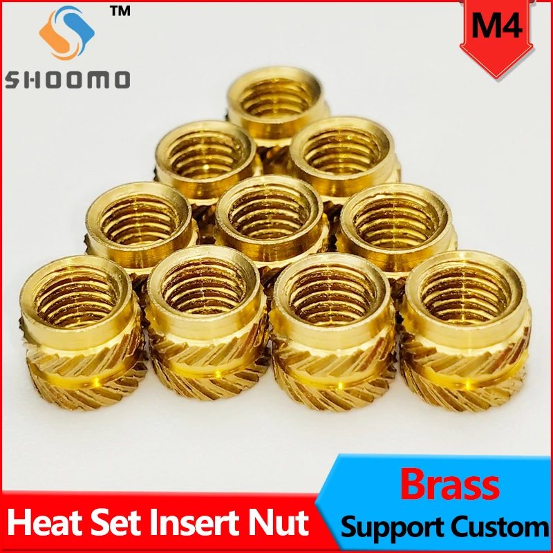 50Pcs M4 Thread Knurled Brass  for Printing 3D Printer Accessories Parts Support   Embedment Nuts Heat Set Insert IUB IUC