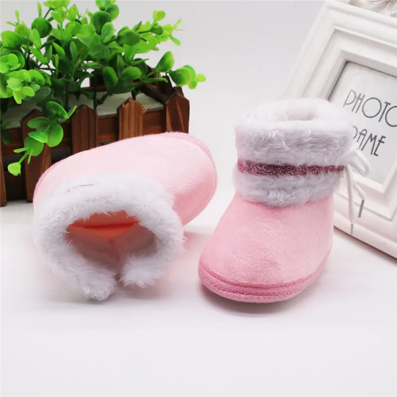 baby girl shoes Infant Newborn Baby Girls Cashmere Plush Winter Boots Bandage Warm Shoes baby schoenen #3S23 (24)