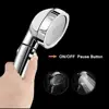 Bathroom 3 Modes Adjustable Shower Head High Pressure Water Saving Nozzles Sprayer One Key Stop Water Showerhead Jetting Shower 4