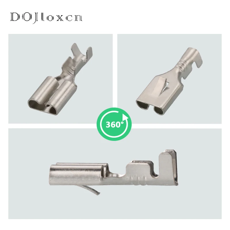 황동 주석 도금 암수 크림프 터미널, 황동 와이어 커넥터, 자동차 릴레이 DJ623-E6.3A/DJ612-6.3B, 6.3mm
