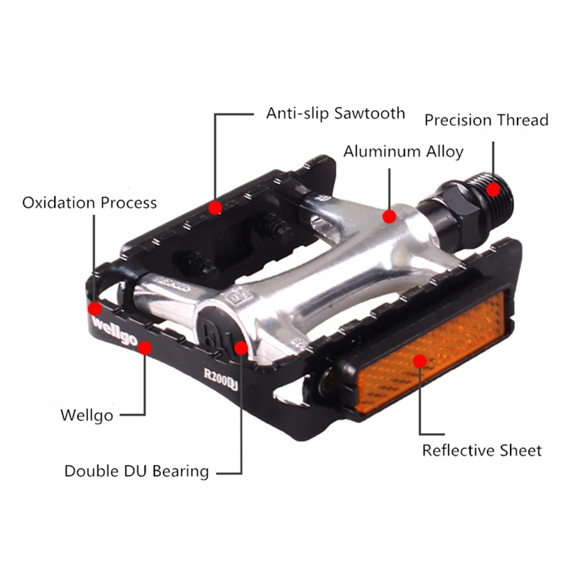 Педали для велосипеда, ультралегкие педали из алюминиевого сплава DU с подшипником, педали для горного велосипеда, велосипедные педали Mtb Bmx, Нескользящие аксессуары
