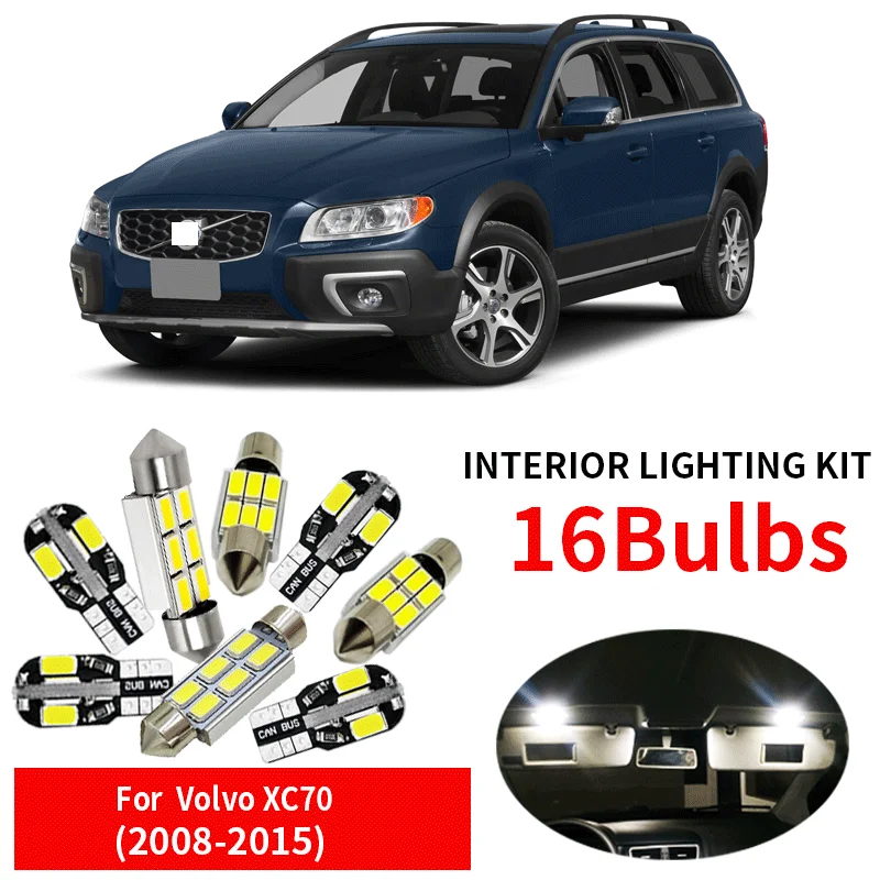 16x с can-bus белый светодиодный светильник лампы Интерьер комплект для 2008- Volvo XC70 карта подсветки перчаточного ящика БАГАЖНИК Грузовой лицензии лампы 12V автомобильный светильник