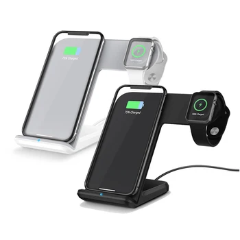 

2 in 1 Qi Wireless Charger Fast Charging Stand for Apple iWatch 3 2 iPhone X XR XS Max
