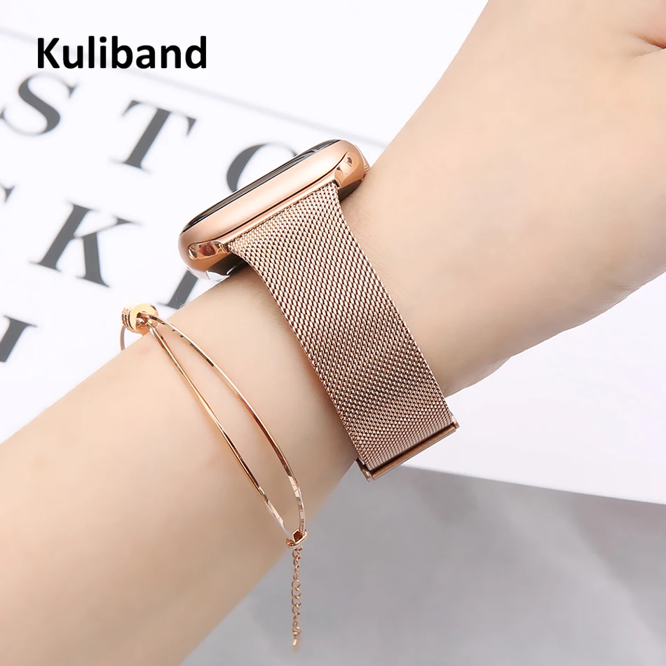 Slim Metal Strap for Apple Watch 7/6/SE/5/4/3/2/1 38mm 40mm 41mm Stainless Steel Watch band for iwatch 6 42mm 44mm 45mm Bracelet